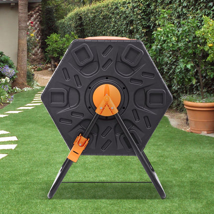 VEVOR Tumbling Composter Composter Tumbler 140 L, Drum Composter Draaibaar Tweepersoonskamer Tumbling Composter 785 x 605 x 795 mm, 40 kg Heavy Duty Tuincomposter incl. Handschoenen