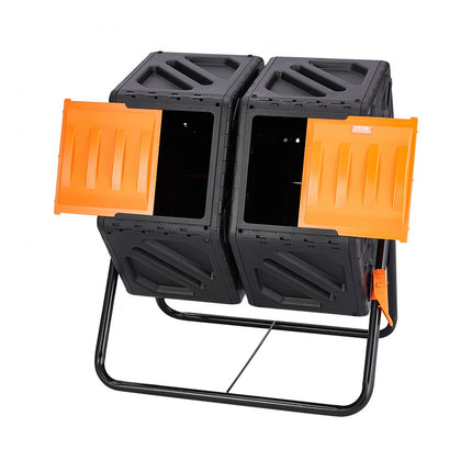 VEVOR Tumbling Composter Composter Tumbler 140 L, Drum Composter Draaibaar Tweepersoonskamer Tumbling Composter 785 x 605 x 795 mm, 40 kg Heavy Duty Tuincomposter incl. Handschoenen