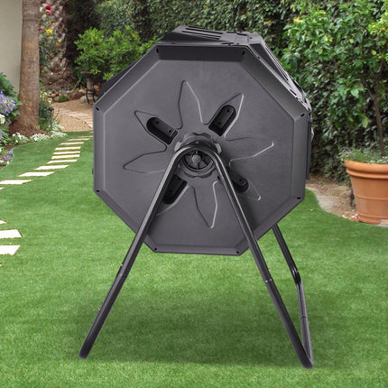 VEVOR Tumbling Composter Composter Tumbler 162,7 L, Drum Composter Draaibaar Tumbling Composter 735 x 625 x 955 mm, 50 kg Heavy Duty Tuincomposter incl. Handschoenen