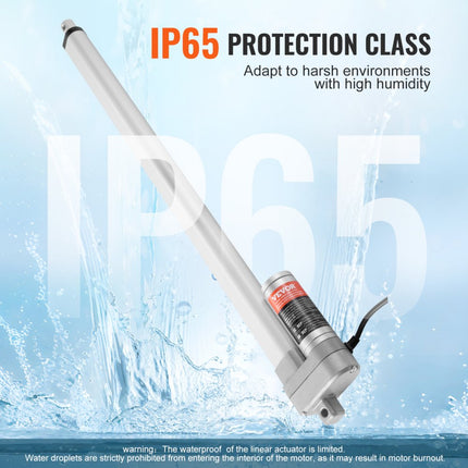 VEVOR 3000N Lineaire actuator DC 12V Lineaire aandrijving IP65 Elektrische lineaire motor 500 mm Slaglengte Geluidsniveau ≤60 dB Elektrische deuropener 5 mm/s Rijsnelheid Lineaire technologie Aanpassing Aandrijving
