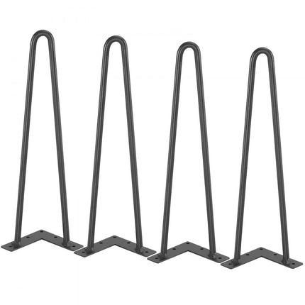 VEVOR set van 4 tafelpoten haarspeldpoten 406 mm hoog 110x110 mm montageplaat koolstofstaal gepoedercoat haarspeldpoten 227 kg draagvermogen ideaal voor keukentafels woonkamer consoles studiotafels