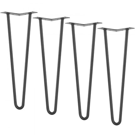 VEVOR set van 4 tafelpoten haarspeldpoten 406 mm hoog 110x110 mm montageplaat koolstofstaal gepoedercoat haarspeldpoten 227 kg draagvermogen ideaal voor keukentafels woonkamer consoles studiotafels