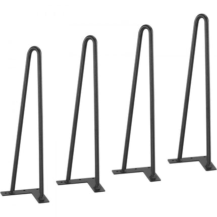 VEVOR set van 4 tafelpoten haarspeldpoten 406 mm hoog 110x110 mm montageplaat koolstofstaal gepoedercoat haarspeldpoten 227 kg draagvermogen ideaal voor keukentafels woonkamer consoles studiotafels