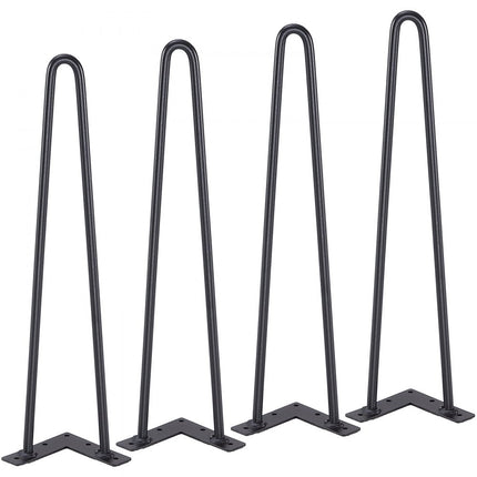 VEVOR set van 4 tafelpoten haarspeldpoten 482mm hoog 110x110mm montageplaat koolstofstaal gepoedercoat haarspeldpoten 227kg draagvermogen Ideaal voor keukentafels woonkamer consoles studiotafels
