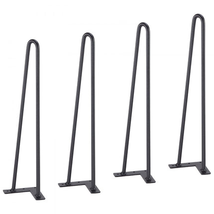 VEVOR set van 4 tafelpoten haarspeldpoten 482mm hoog 110x110mm montageplaat koolstofstaal gepoedercoat haarspeldpoten 227kg draagvermogen Ideaal voor keukentafels woonkamer consoles studiotafels