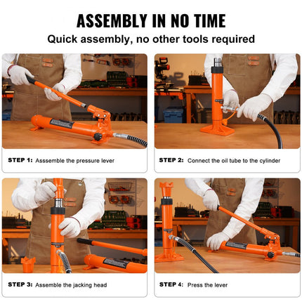 VEVOR Hydraulische Auto Jack Luchtpomp 12T Lucht Hydraulische Jack 135mm Slag Rood Inclusief 100/195/300/500mm Verlengstang Elektrostatische Poeder Spray Auto Reparatie Werkplaats