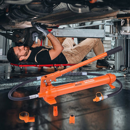 VEVOR Hydraulische Auto Jack Luchtpomp 12T Lucht Hydraulische Jack 135mm Slag Rood Inclusief 100/195/300/500mm Verlengstang Elektrostatische Poeder Spray Auto Reparatie Werkplaats