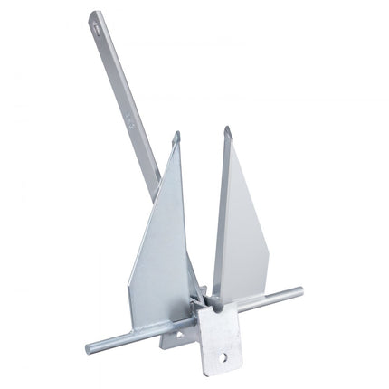 VEVOR Fluke-ankerset Thermisch verzinkt staal Fluke-anker met ketting van 2,4 meter, touw van 100 meter en twee sluitingen van 11 mm, bootanker voor kleine schepen onder 9 meter, zeeën, rivieren en kusten 6 kg