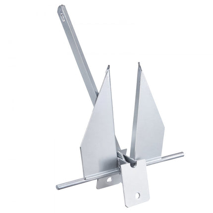 VEVOR Fluke-ankerset Thermisch verzinkt staal Fluke-anker 4 kg met ketting van 2,4 m, touw van 22,86 m en twee sluitingen van 9 mm, bootanker voor kleine vaartuigen onder de 5,49 m, zeeën, rivieren en kusten