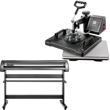 VEVOR Warmte Persmachine, 38 x 30 cm, 5 in 1 Warmte Persmachine en 1350 mm Vinyl Cutter Plotter, Snijplotter Machine, Bureaublad
