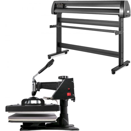 VEVOR Warmte Persmachine, 38 x 30 cm, 5 in 1 Warmte Persmachine en 1350 mm Vinyl Cutter Plotter, Snijplotter Machine, Bureaublad