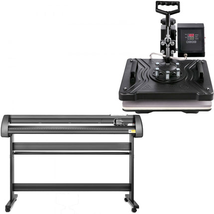 VEVOR Warmte Persmachine, 38 x 30 cm, 5 in 1 Warmte Persmachine en 1350 mm Vinyl Cutter Plotter, Snijplotter Machine, Bureaublad