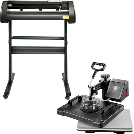 VEVOR Warmte Persmachine, 29x38cm, 5in1 Warmte Persmachine en 870mm Vinyl Cutter Plotter, Snijplotter Machine met Signmaster Software, Professionele Snijplotter met Digitale LED Controller, Bureaublad