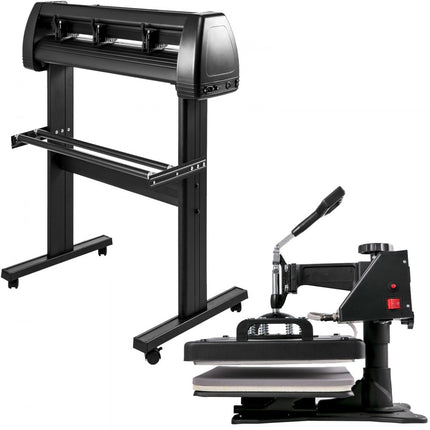 VEVOR Warmte Persmachine, 29x38cm, 5in1 Warmte Persmachine en 870mm Vinyl Cutter Plotter, Snijplotter Machine met Signmaster Software, Professionele Snijplotter met Digitale LED Controller, Bureaublad