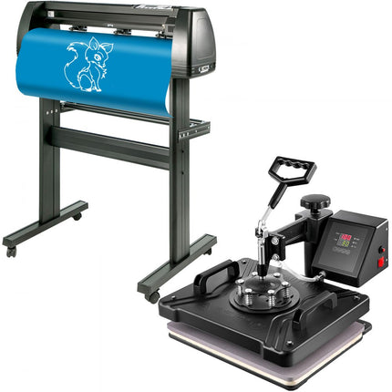 VEVOR Warmte Persmachine, 29x38cm, 5in1 Warmte Persmachine en 870mm Vinyl Cutter Plotter, Snijplotter Machine met Signmaster Software, Professionele Snijplotter met Digitale LED Controller, Bureaublad