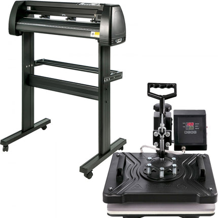 VEVOR Warmte Persmachine, 29x38cm, 5in1 Warmte Persmachine en 870mm Vinyl Cutter Plotter, Snijplotter Machine met Signmaster Software, Professionele Snijplotter met Digitale LED Controller, Bureaublad