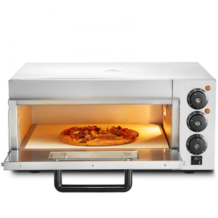 VEVOR commerciële pizzaoven oven 406 mm roestvrij staal elektrisch 3 knoppen