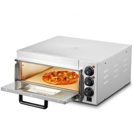 VEVOR commerciële pizzaoven oven 406 mm roestvrij staal elektrisch 3 knoppen