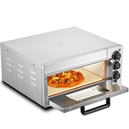 VEVOR commerciële pizzaoven oven 406 mm roestvrij staal elektrisch 3 knoppen