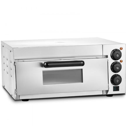 VEVOR commerciële pizzaoven oven 406 mm roestvrij staal elektrisch 3 knoppen