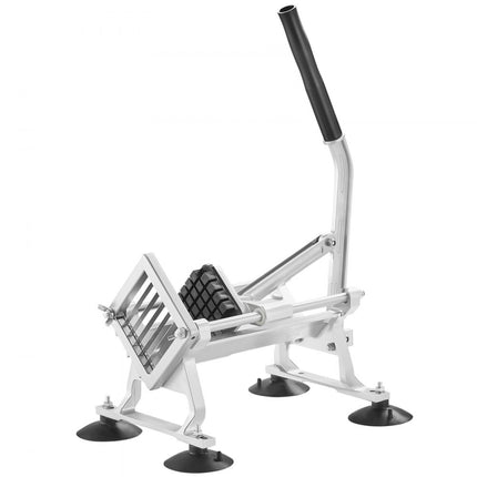 VEVOR Commerciële Groentesnijder, 1/4 + 3/8 + 1/2 Inch Fruitsnijder, Groentesnijder van roestvrij staal en aluminiumlegering, Handmatige snijmachine met antislipvoetjes, voor radijs, uien, aardappelen