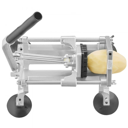 VEVOR Commerciële Groentesnijder, 1/4 + 3/8 + 1/2 Inch Fruitsnijder, Groentesnijder van roestvrij staal en aluminiumlegering, Handmatige snijmachine met antislipvoetjes, voor radijs, uien, aardappelen