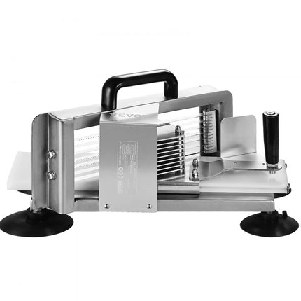 VEVOR Commerciële tomatensnijder, 3/16 inch tomatensnijder, robuuste roestvrijstalen uiensnijder, handmatige groentesnijder, voor het snijden van tomaten, komkommers, bananen