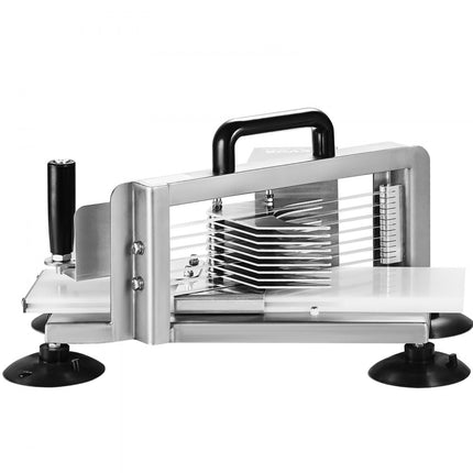 VEVOR Commerciële tomatensnijder, 3/16 inch tomatensnijder, robuuste roestvrijstalen uiensnijder, handmatige groentesnijder, voor het snijden van tomaten, komkommers, bananen