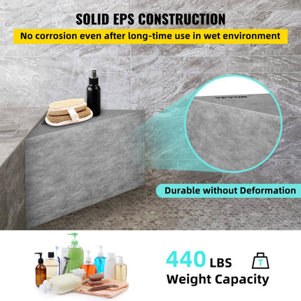 VEVOR betegelbare banken driehoekige badkamer doucheruimtes EPS 200kg belastbaar