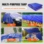 VEVOR zeildoek PE-stof zeildoek 365,76 x 487,7 cm beschermzeil 5 mil houten zeildoek 8 x 8 stof tuinzeil waterdicht UV-bestendig voor het afdekken van campers auto's motorfietsen tuinmeubelen blauw