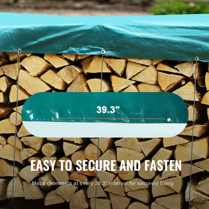 VEVOR groen zeildoek met oogjes 5x9m stoffen zeildoek PVC zeildoek beschermzeil 100% waterdicht UV-bestendig scheurvast houten zeildoek bouwzeil grondzeil ideaal voor kamperen en picknicken