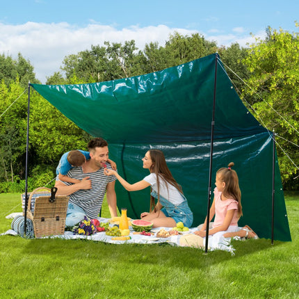 VEVOR groen zeildoek met oogjes 5x9m stoffen zeildoek PVC zeildoek beschermzeil 100% waterdicht UV-bestendig scheurvast houten zeildoek bouwzeil grondzeil ideaal voor kamperen en picknicken