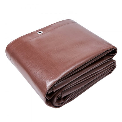 VEVOR zeildoek PE-stof zeildoek 365,76 x 487,7 cm beschermzeil 16 mil houten zeildoek 16 x 16 stof tuinzeil waterdicht UV-bestendig voor het afdekken van campers auto's motorfietsen tuinmeubelen bruin