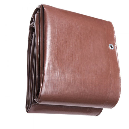 VEVOR zeildoek PE-stof zeildoek 365,76 x 1219,2 cm beschermzeil 16 mil houten zeildoek 16 x 16 stof tuinzeil waterdicht UV-bestendig voor het afdekken van campers auto's motorfietsen tuinmeubelen bruin