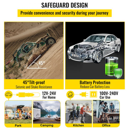 VEVOR Camping Koelkast Koelbox Koelkast Boot Auto Koelkast Draagbare Vriezer 12V 22 Kwart Dual Zone met APP-bediening