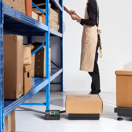 VEVOR Pakketweegschaal Platformweegschaal 10g-50kg 2g Nauwkeurigheid Digitale Weegschaal kg/lbs/lbs:oz/g Telweegschaal 250x250x43mm Abs Behuizing