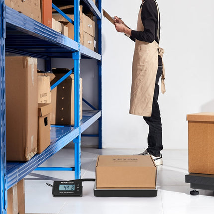 VEVOR Pakketweegschaal Platformweegschaal 150g-200kg 50g Nauwkeurigheid Digitale weegschaal kg/lbs/lbs:oz Telweegschaal 309x262x45mm Abs Rvs