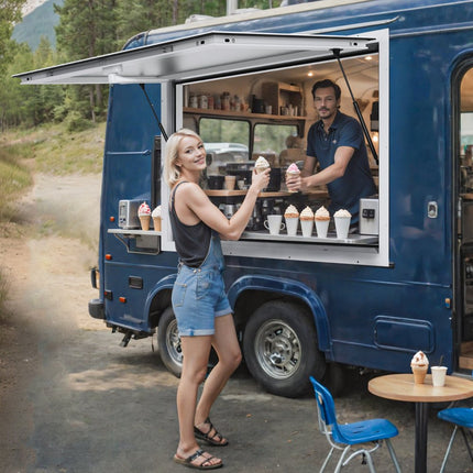 VEVOR Snackstandaard Serveerraam Food Truck Serviceluifel 1374x866mm Upgarde