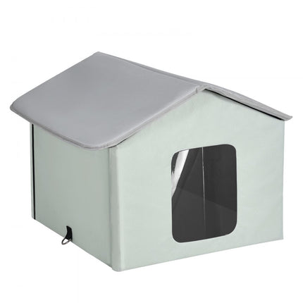 VEVOR Kattenhuis Kattengrothut Verwarmd 48x56x44cm groen (M)