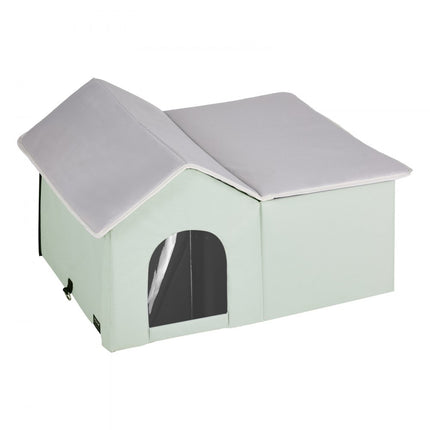 VEVOR Kattenhuis Kattengrothut Verwarmd 67x56x41cm Groen (L)
