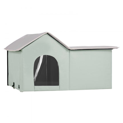 VEVOR Kattenhuis Kattengrothut Verwarmd 67x56x41cm Groen (L)
