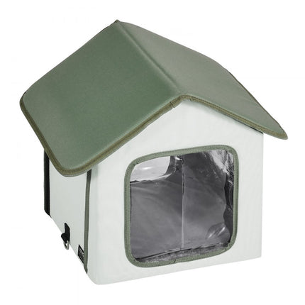 VEVOR Kattenhuis Kattengrothut Verwarmd 35x34x40cm Groen (S)