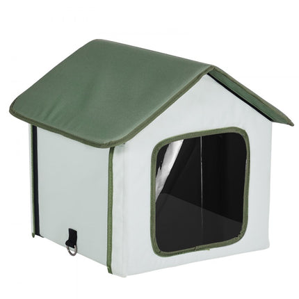 VEVOR Kattenhuis Kattengrothut Verwarmd 35x34x40cm Groen (S)