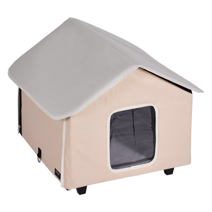 VEVOR Kattenhuis Cat Cave Hut Verwarmd 52x48x47cm Bruin (M)