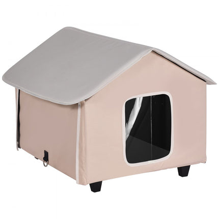 VEVOR Kattenhuis Cat Cave Hut Verwarmd 52x48x47cm Bruin (M)