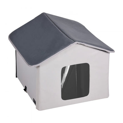VEVOR Kattenhuis Kattengrothut Verwarmd 48x56x44cm Grijs (M)