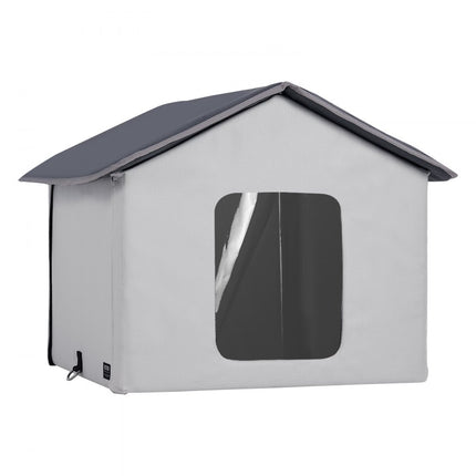 VEVOR Kattenhuis Kattengrothut Verwarmd 48x56x44cm Grijs (M)