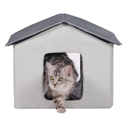 VEVOR Kattenhuis Kattengrothut Verwarmd 48x56x44cm Grijs (M)