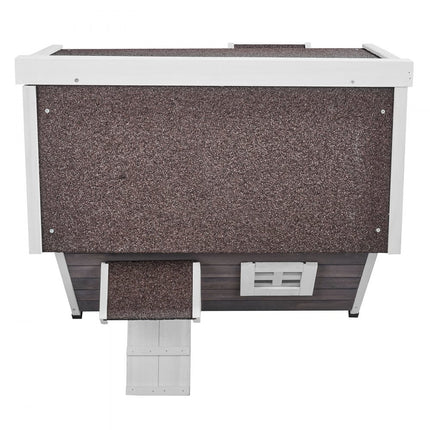 VEVOR Kattenhuis Cat Cave Kattenhut Hout Buiten Asfalt Dak 560x770x670mm