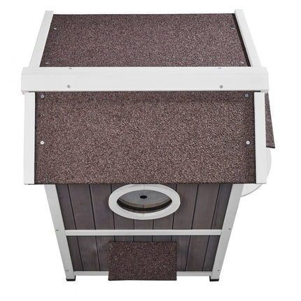 VEVOR Kattenhuis Cat Cave Kattenhut Hout Buiten Asfalt Dak 590x650x920mm
